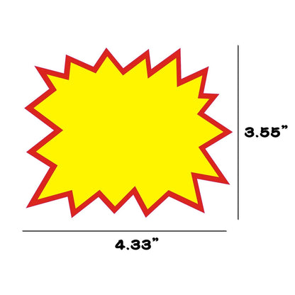 200 PCS Blank Star Stickers 4.33 x 3.55 inches, Yellow Red Border