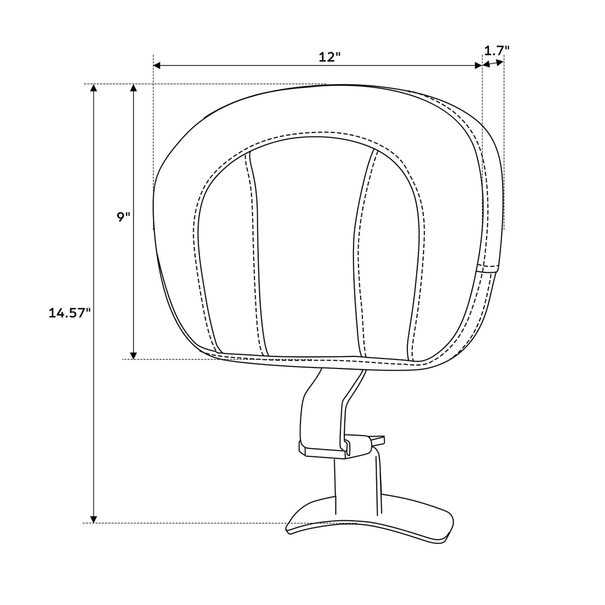 Front Driver Backrest Pad for Harley Touring Electra Road Glide (2009–2023)