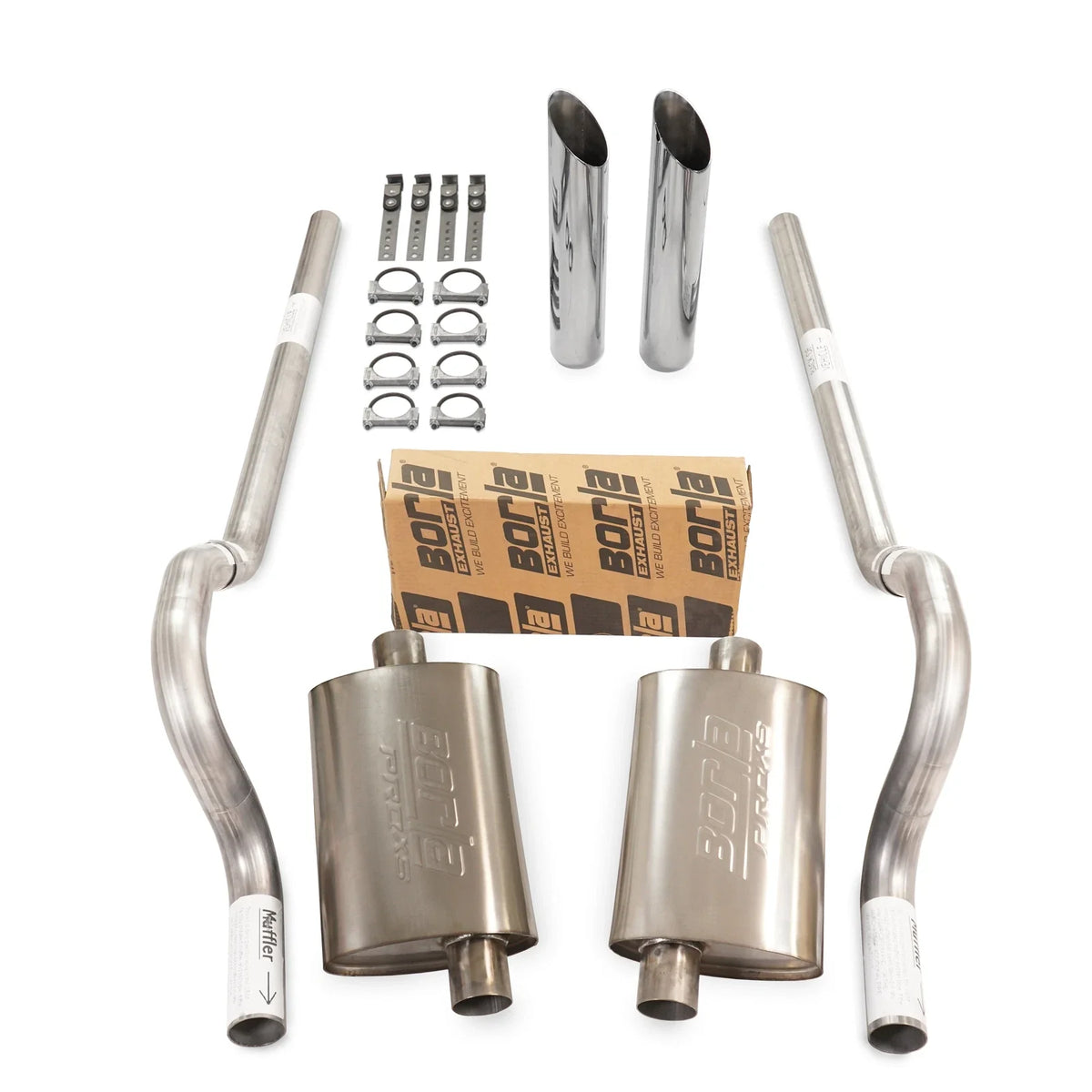 Dual Exhaust Kit for Mopar B Body (1962–1974) 2.5" Borla Pro XS Rear Exit