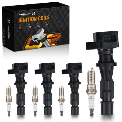 Set of 4 Ignition Coils & Spark Plugs for Mazda 3 6 CX-7 (2004–2012) UF540 90083 L3G218100