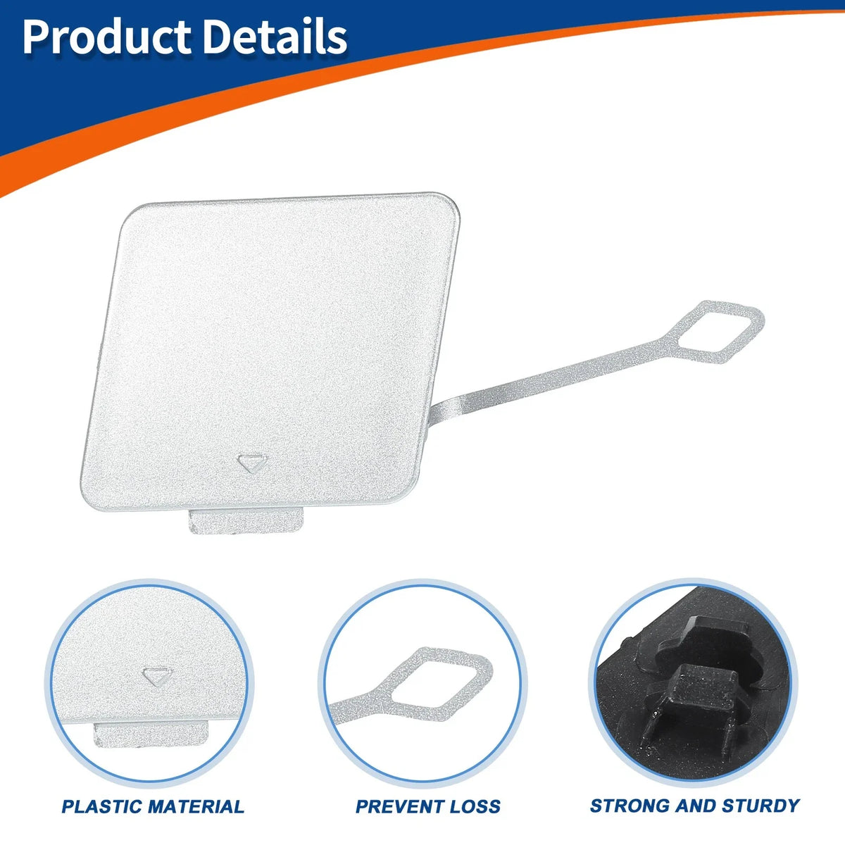 Bumper Tow Hook Cover for BMW 535i 550i GT Silver Tone