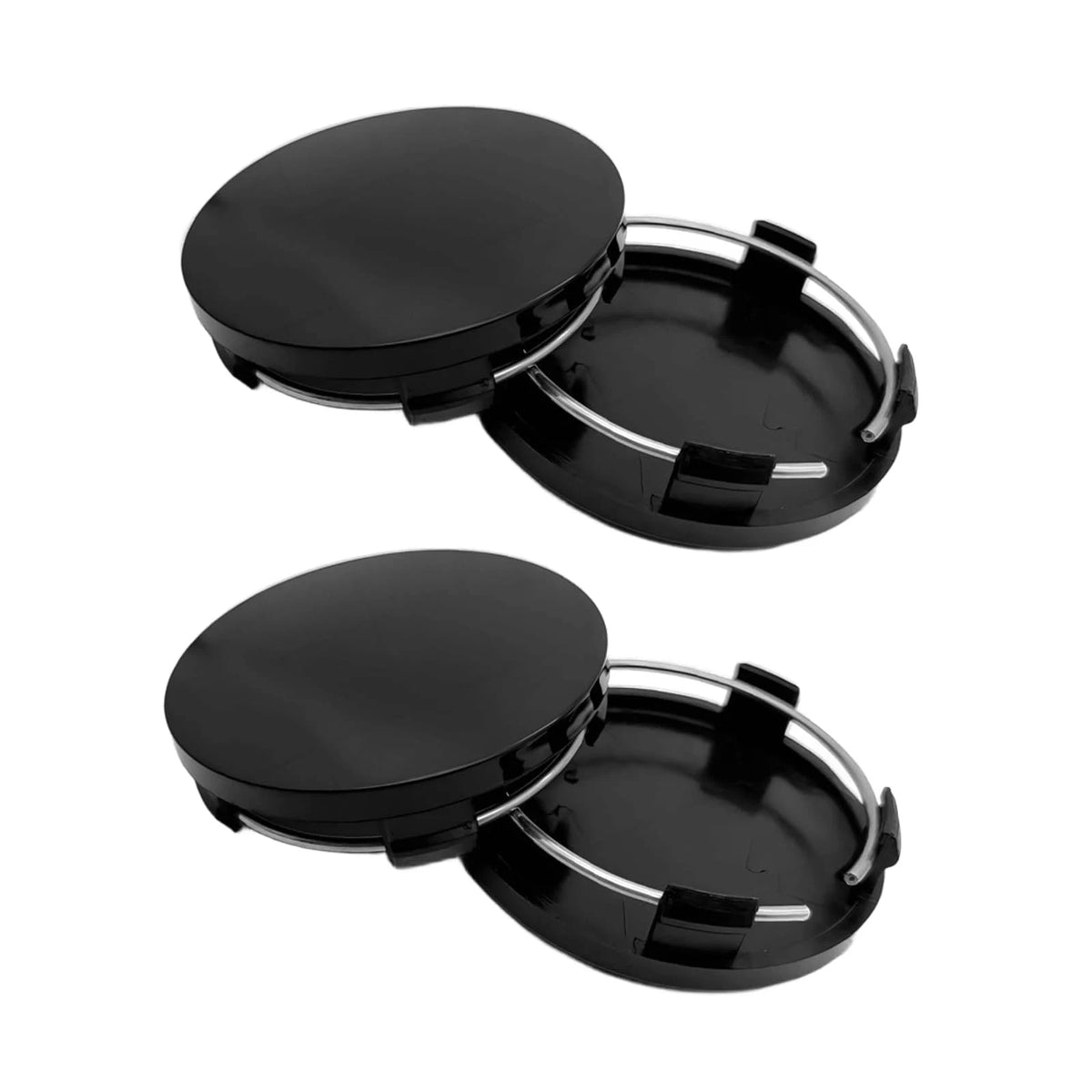 4X Wheel Hub Center Cap for Car (2.28" OD, 2.12" ID, Snap-in, Black)