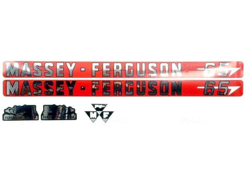Bonnet Decal Set for Massey Ferguson 65 Tractor (1962–1975)