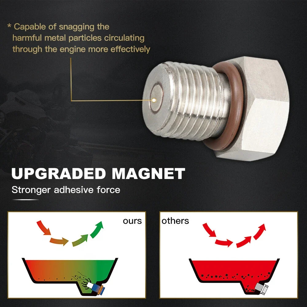 Magnetic Oil Drain Plug with O-Ring for Harley Street Glide CVO FLHXSE (1999–2022)
