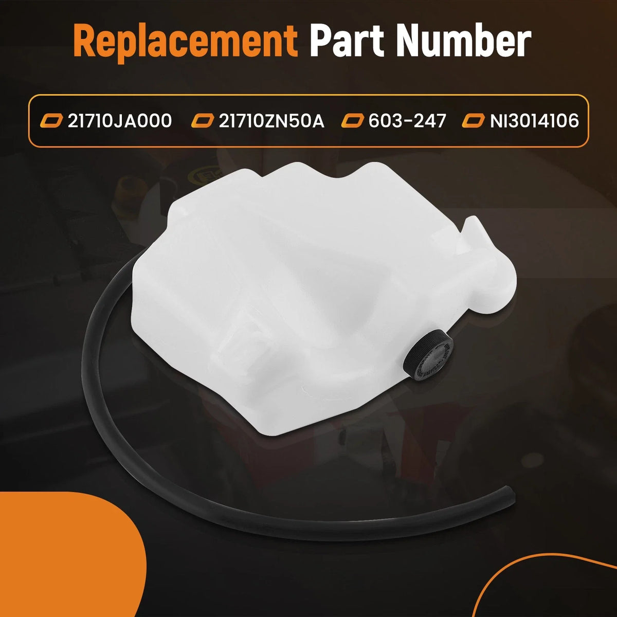 Coolant Reservoir Tank w/ Cap for Nissan Altima Maxima (2007–2013) NI3014106 603-247