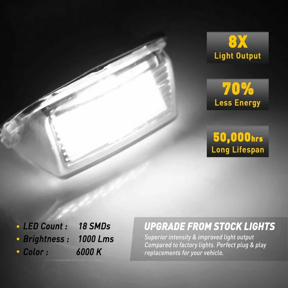 4x LED Rear License Light Plate for Toyota Camry Yaris Highlander Prius Avalon (2010–2023)