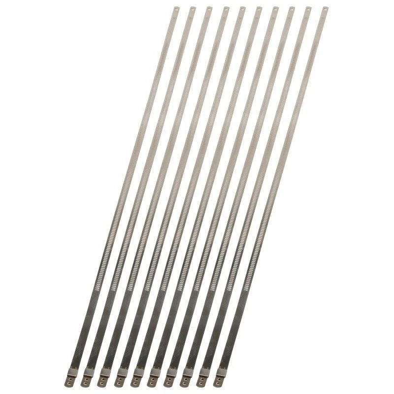 Set of 10 Stainless Steel Positive Locking Ties 1/4in x 20in - 10210