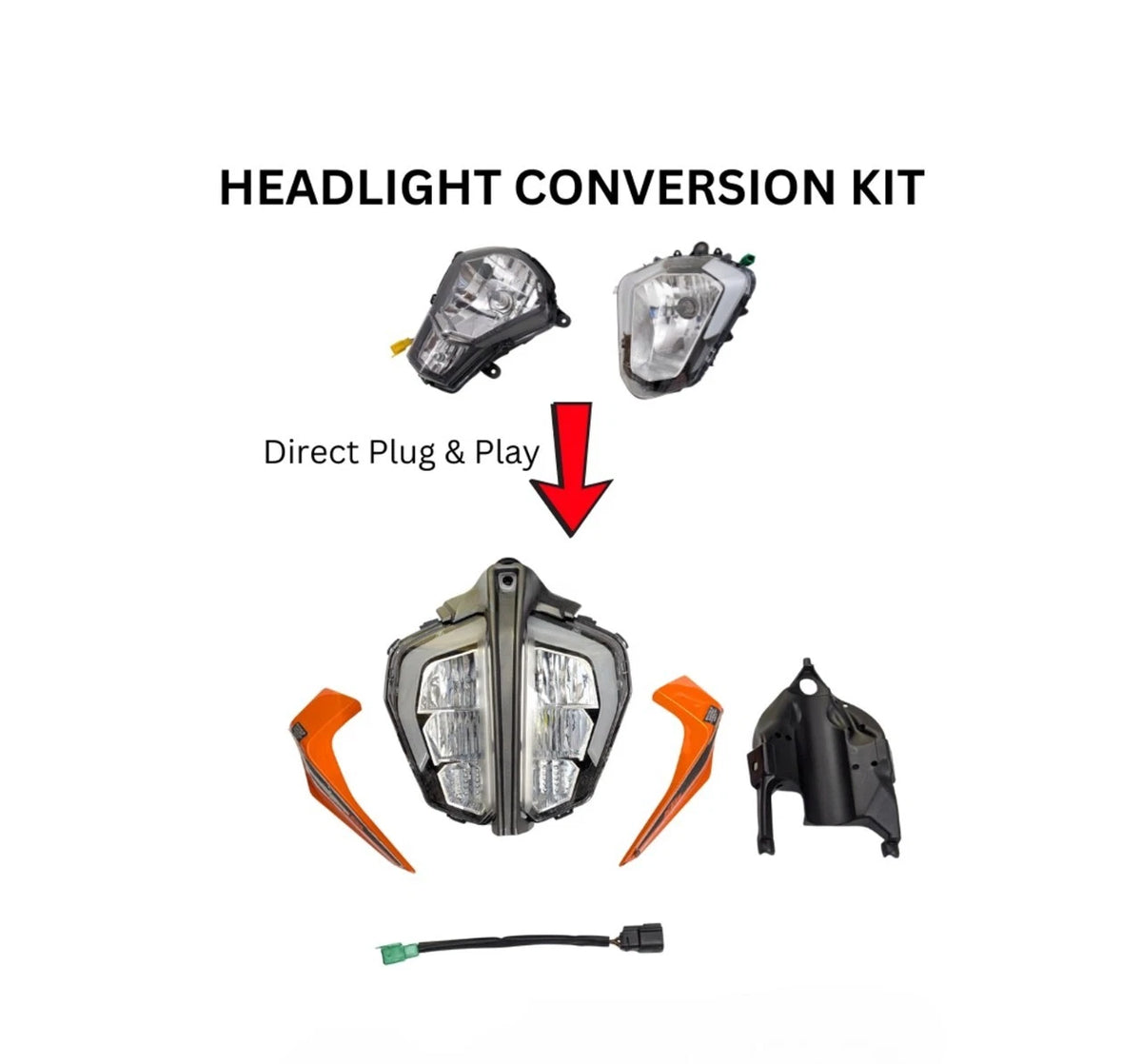 LED Headlight Conversion Kit for KTM Duke 200 250 (Plug & Play)