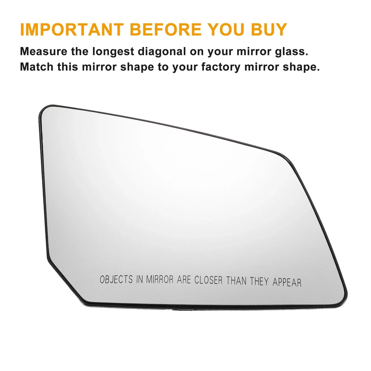 Right Side Heated White Mirror Glass for GMC Acadia, Chevrolet 
