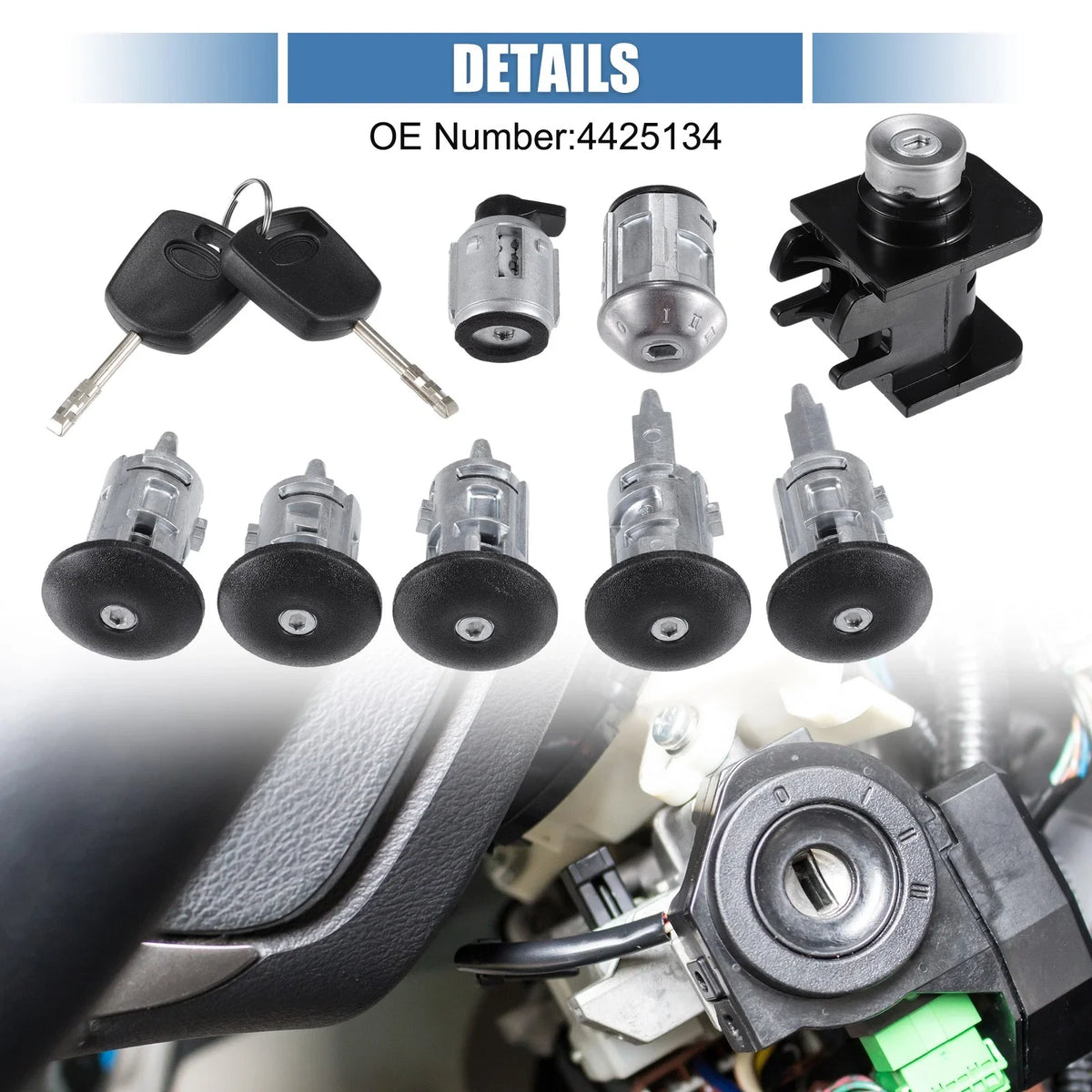 Ignition Lock Cylinder with Key Set for Ford Transit Connect (2002–2012)
