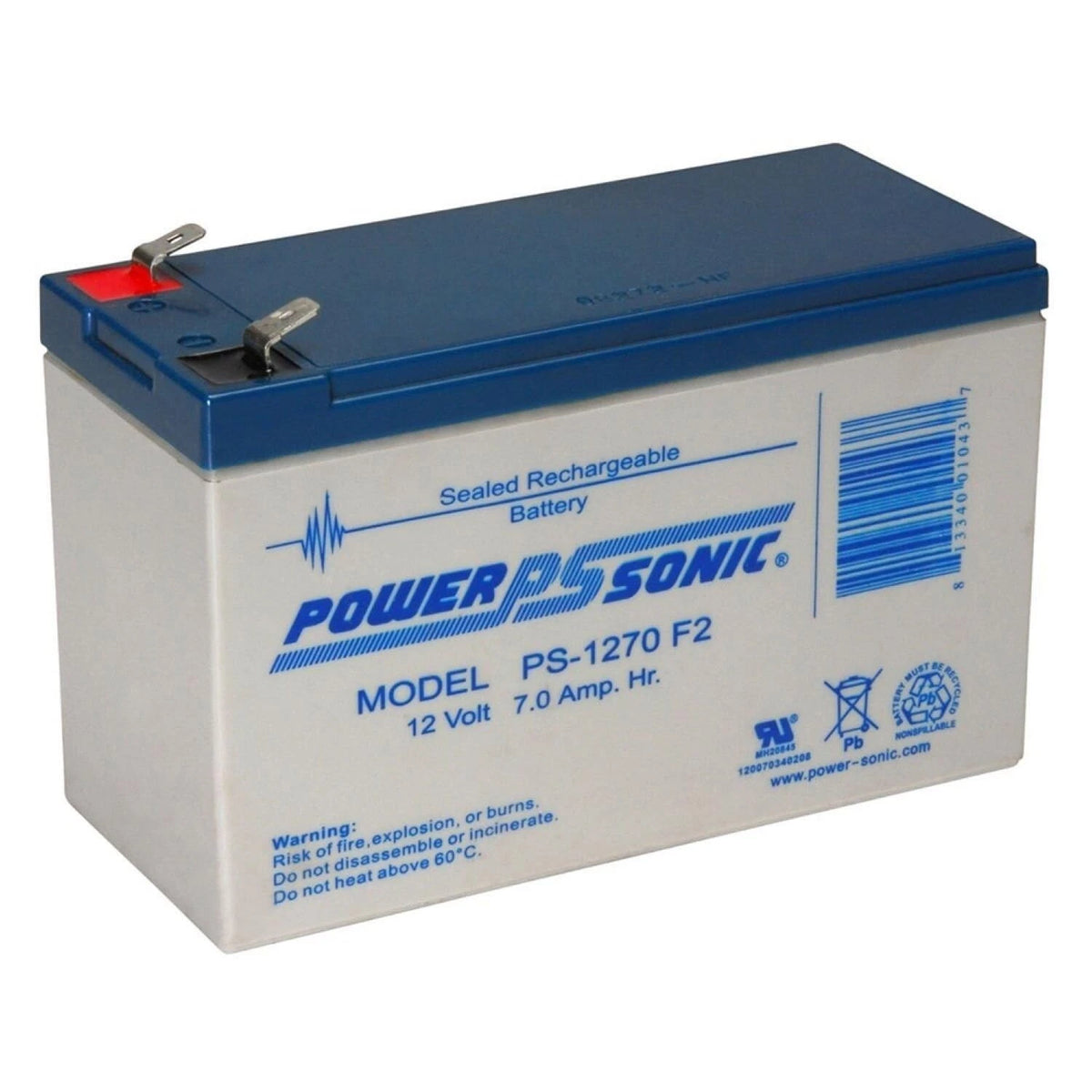 12V 7Ah Sealed Lead Acid Battery for Power Sonic PS-1270
