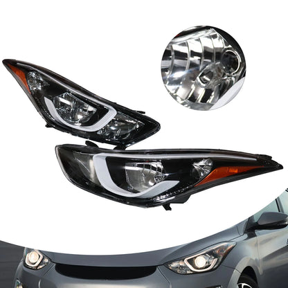 Set of 2 Halogen Headlights for Hyundai Elantra (2014–2016) 92102-3Y500, HY2503187