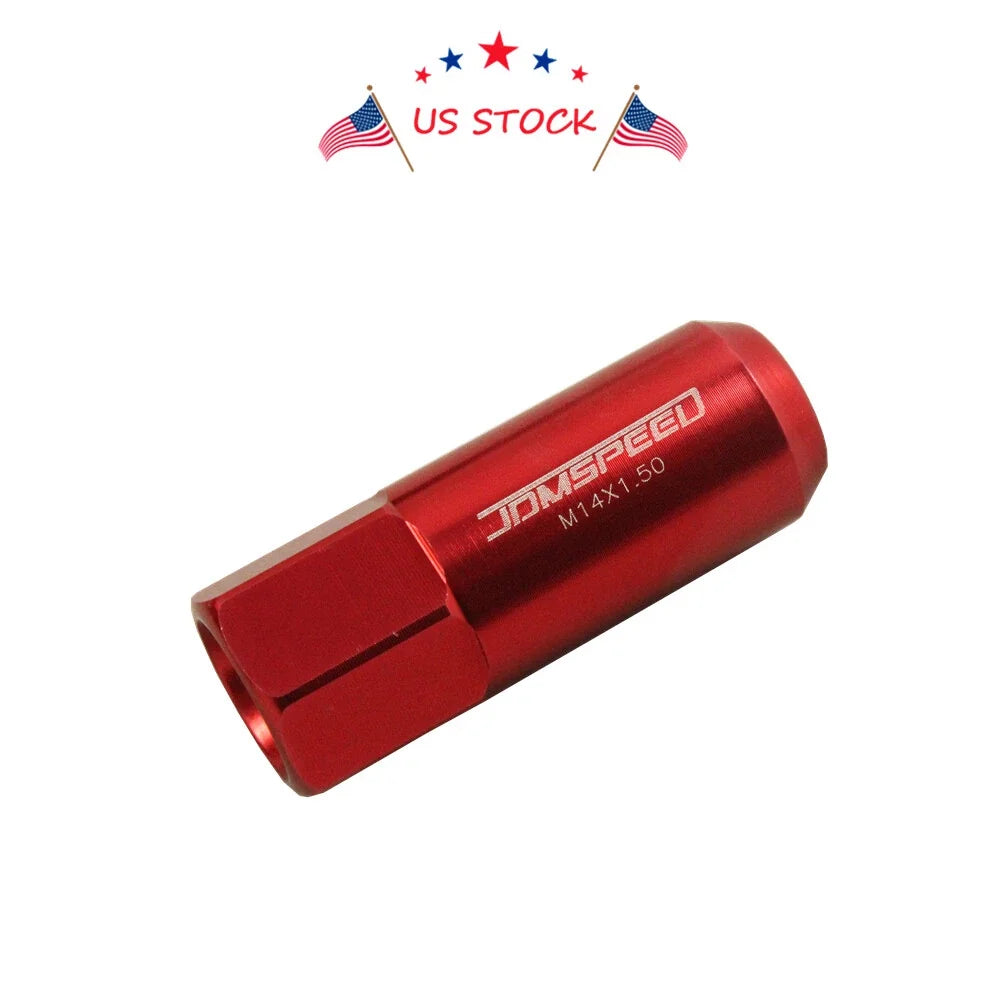 Set of 20 Red Aluminum Tuner Racing Extended Lug Nuts for Universal