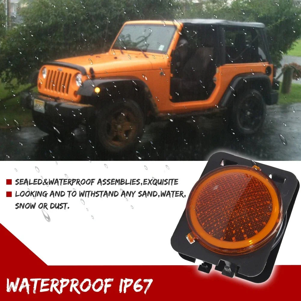 Amber Halo Ring LED Signal Lights for Jeep Wrangler JK (2007–2018)