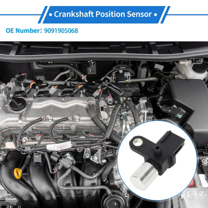 Crankshaft Position Sensor for Toyota (No. 9091905068) (1 Pc) Black Metal Plastic