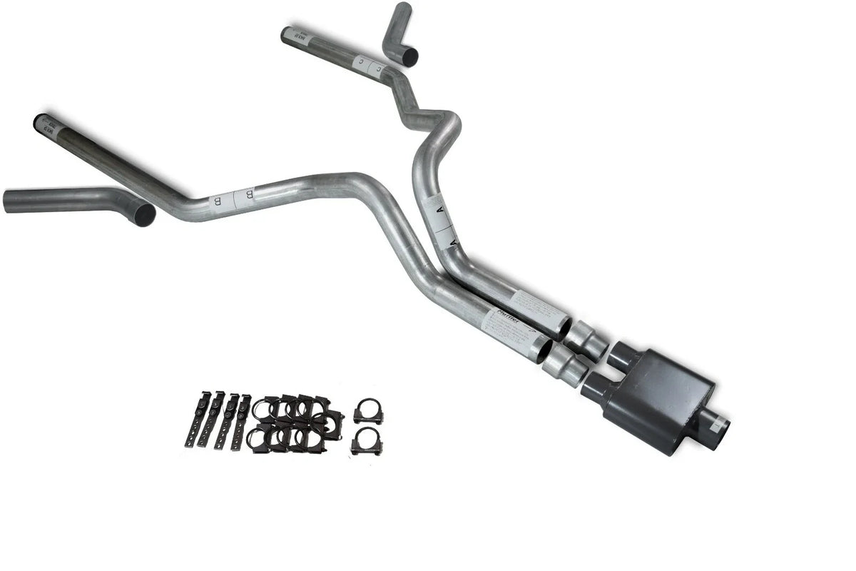 3" Dual Exhaust Kit for Chevy GMC 1500 (1999–2006) 1 Chamber Muffler Corner Exit