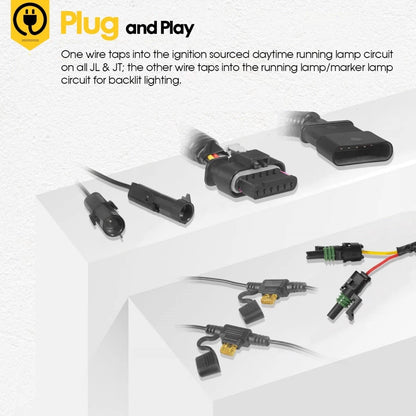 Day Running Light DRL Adapter Wiring Harness 97109-0925 for Jeep Wrangler JT JL