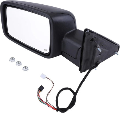 Driver Side Mirror for Dodge Ram 1500 (2013–2019) - Manual Fold, Heated, Temp Sensor