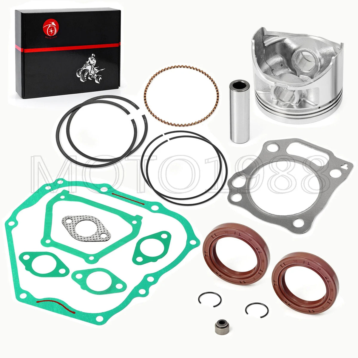 Engine Rebuild Kit with Piston Rings, Gaskets, Seals for Yamaha YDRA (357CC)