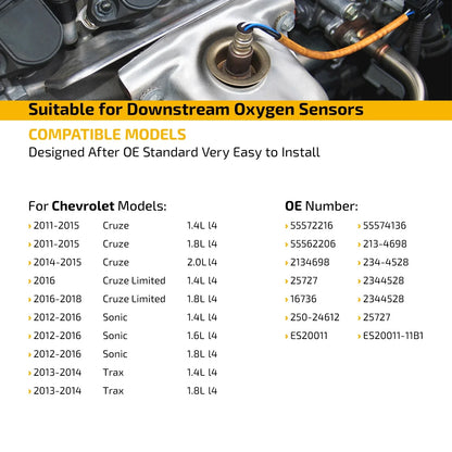 Downstream O2 Sensor for Chevrolet Sonic Cruze Trax (2011–2016) 55572216