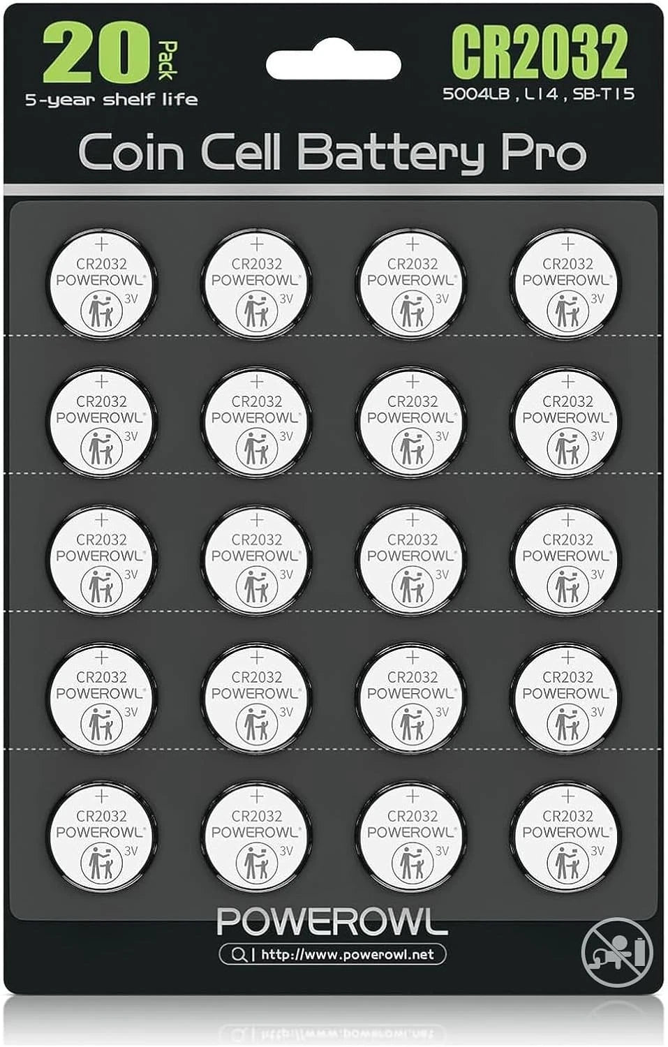 20-Pack CR2032 Battery for Various Devices (3V Lithium)