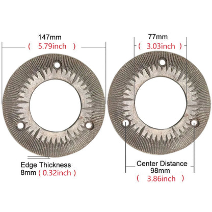 2X Electric Grain Mill Grinding Discs for Heavy Duty Commercial Use