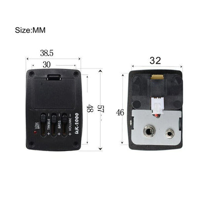 2X Belcat Spiral Piezo Cable Pickup EQ & Preamp Kit for Ukulele (UK-2000)