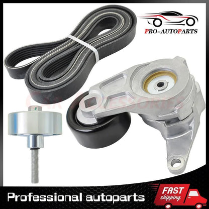 3Pcs Serpentine Belt Drive Component Kit for Chevrolet GMC Acadia (2007–2016)