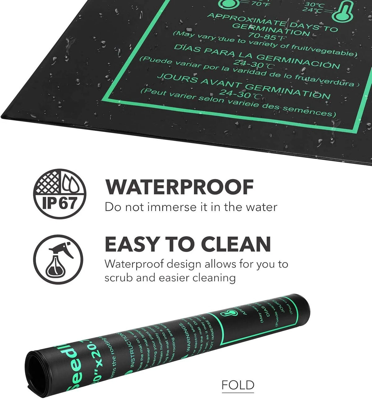 Heat Mat for Seedlings (20" x 20.75") with Thermostat Controller