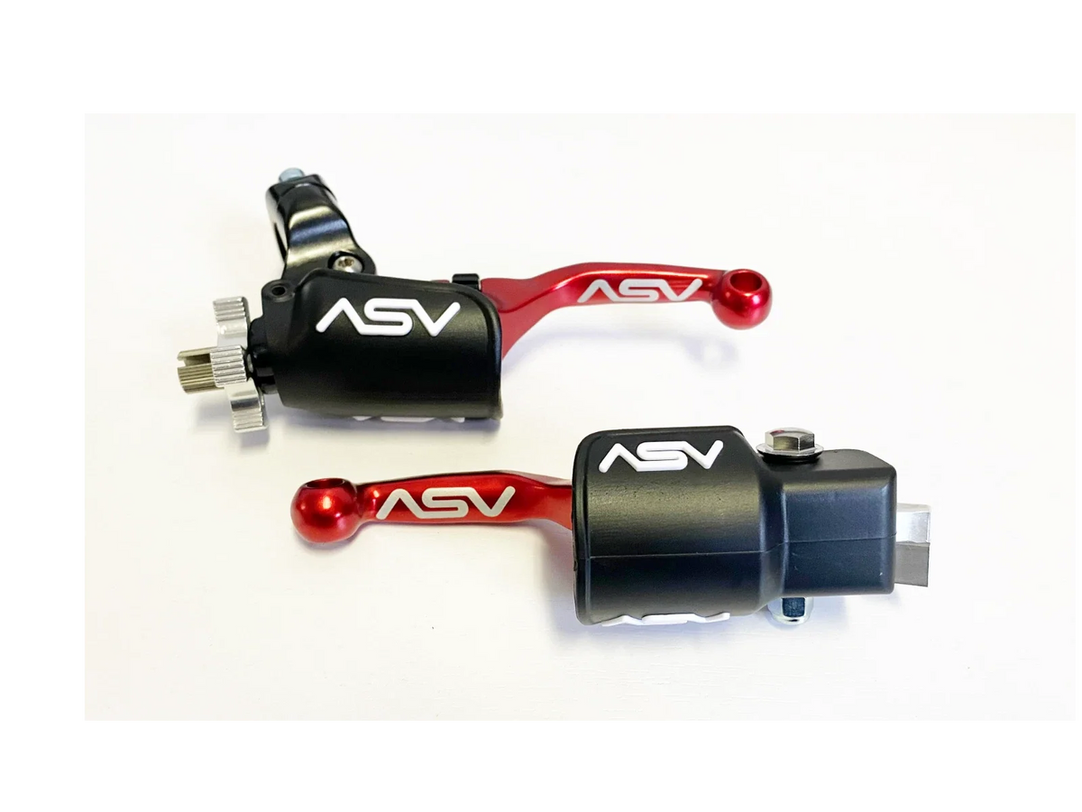 ASV F4 Shorty Front Brake Clutch Perch Levers Red for Raptor 125 250 (2001–2023)