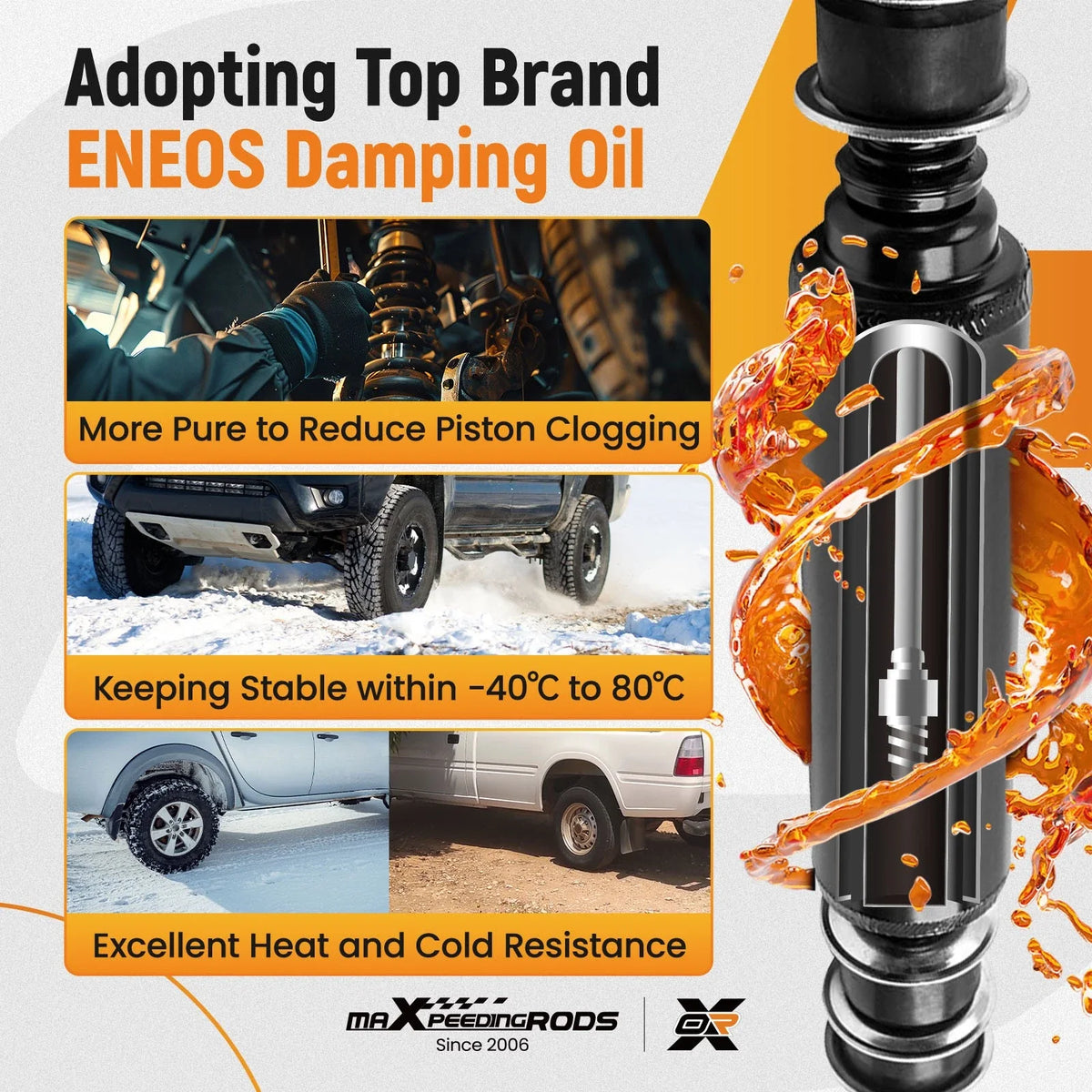 4X Shock Absorbers for Club Car DS Gas Electric (1014235, 1014236)
