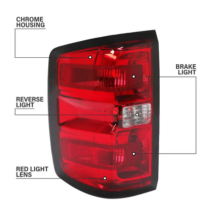 Set of 2 Rear Tail Lights Lamps for Chevy Silverado 1500 2500HD 3500HD (2014–2019)