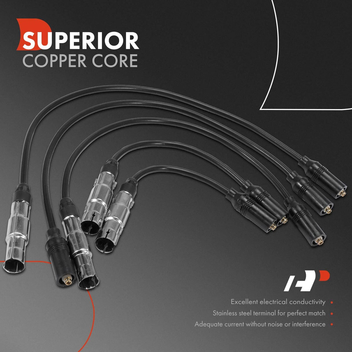 Set of 5 Spark Plug Wire Sets for VW Jetta Cabrio (1999–2002) N10316402 N10316403 N10316404 671-4128