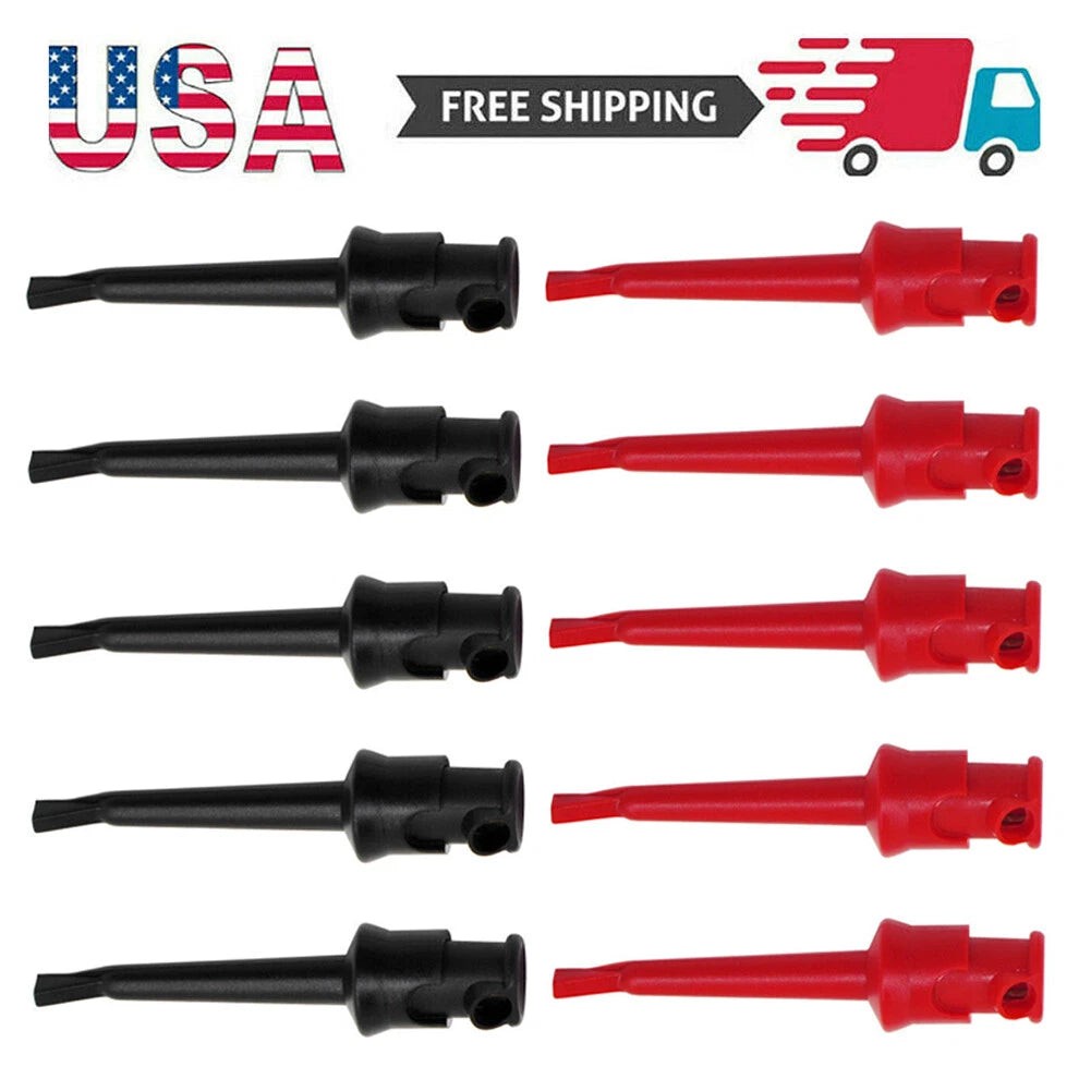 10PCS Mini Grabber Test Hook Clips for Electrical Testing
