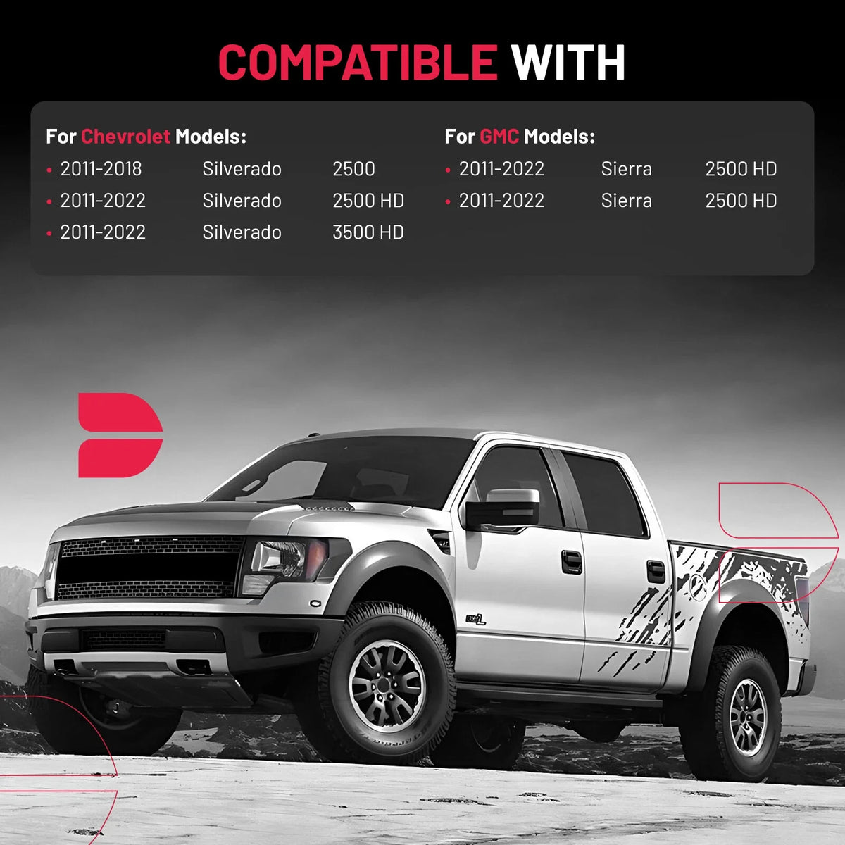 8x180 Wheel Spacers 4x2 in for Chevy Silverado GMC Sierra 2500 3500 HD (2011–2019)