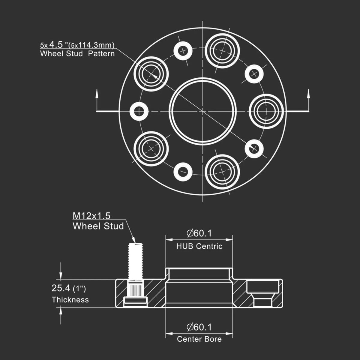 1" 5x114.3 Hubcentric Wheel Spacers Adapter for Toyota Lexus (2007–2023)