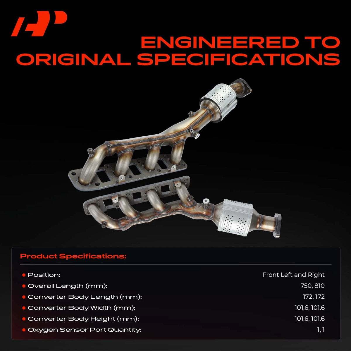 2X Front Catalytic Converter for Nissan Armada NV2500 NV3500 (2017–2021) 41314, 41315, 674-089, 674-090