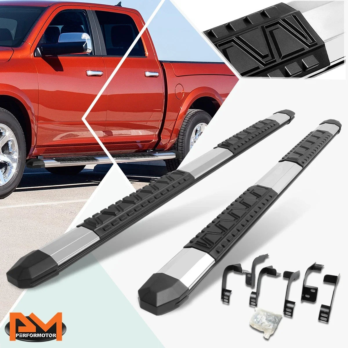 5" Aluminum Side Step Nerf Bar Running Board for Dodge Ram Truck (2009–2020)