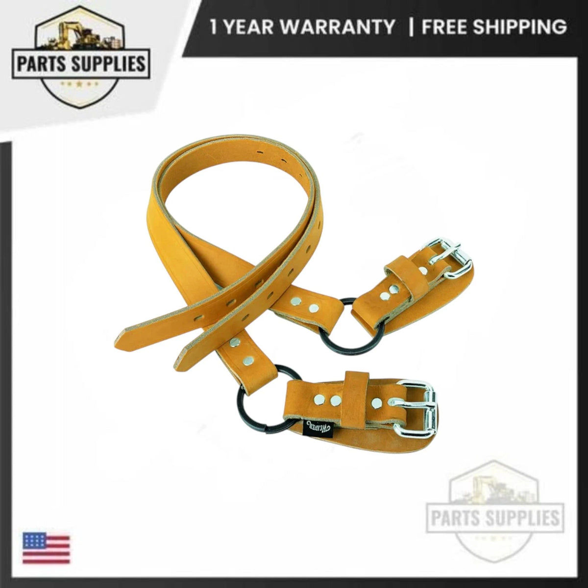 Pair of Weaver Latigo Leather 26-Inch Split Ring Lower Climber Straps