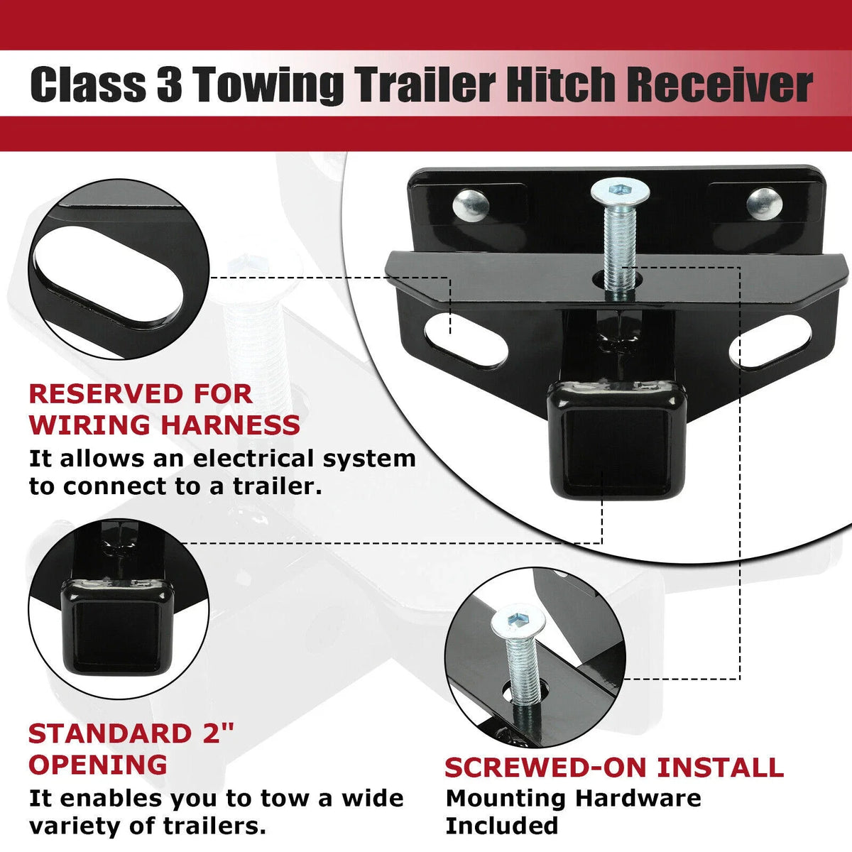 Rear Trailer Tow Hitch Receiver for Dodge Ram 1500/2500/3500 (2003–2018)
