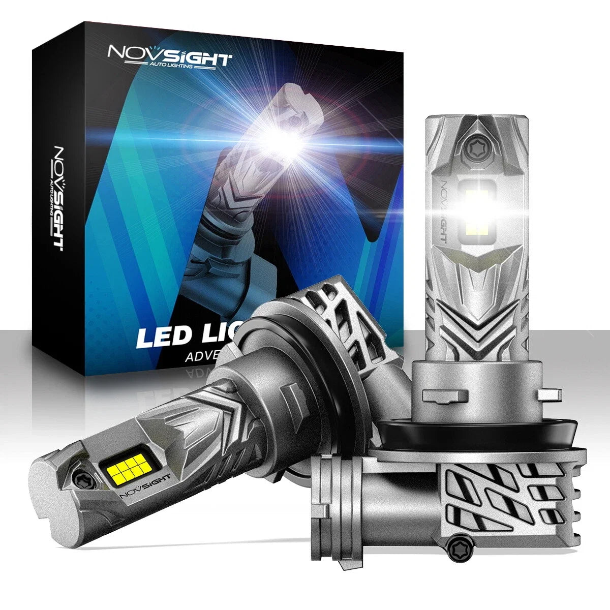 2X NOVSIGHT 9005 H11 LED Headlight Bulbs Kit for