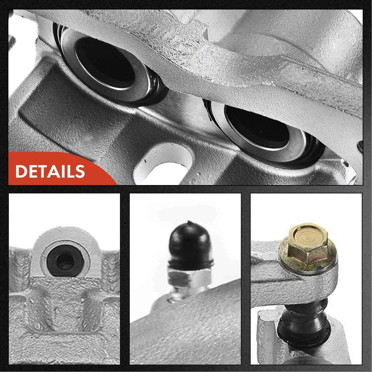 Set of 6 Front Brake Calipers & Ceramic Brake Pads for Cadillac Chevrolet GMC