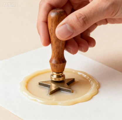 Set of 2 Wax Seal Stamps for Elegant Natural Design (25mm/30mm)