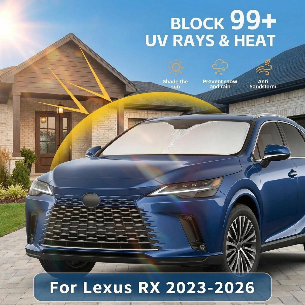 Custom Fit Windshield Sun Shade for Lexus RX (2023–2026)