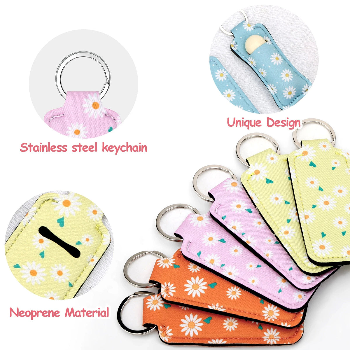 40PCS Lip Balm Holder Keychains for Travel Gifts