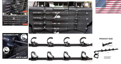 4-Rod Holder for Cars - Secure Grip Fishing Gear Organizer