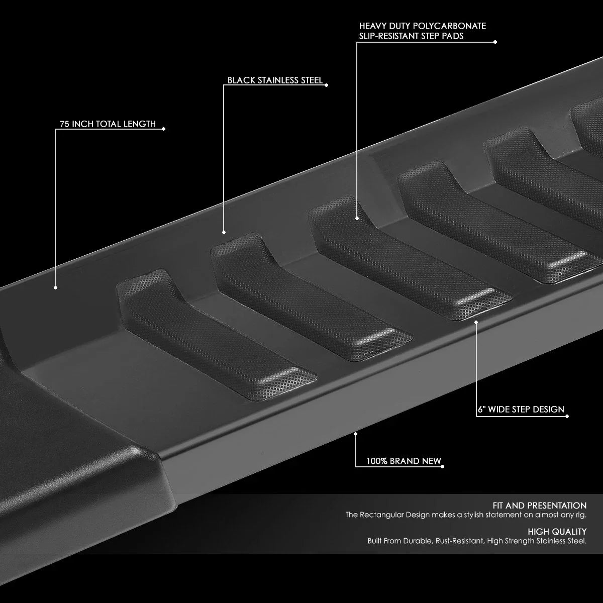 6" Stainless Steel Step Bar Running Boards for Ford Super Duty (1999–2016)