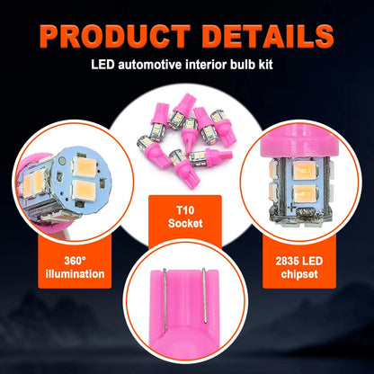 24 PCS LED Dome Lights for Cars - 194 T10 DE3175 578 Purple