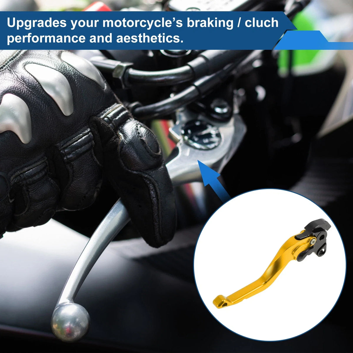 Adjustable Short Brake Clutch Levers for Honda VFR750 (1991–1997) - Gold Tone