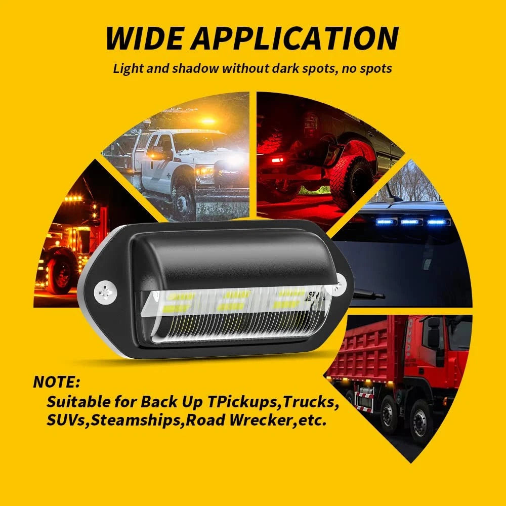 2X 6 SMD LED License Plate Lights for Truck SUV Trailer Van